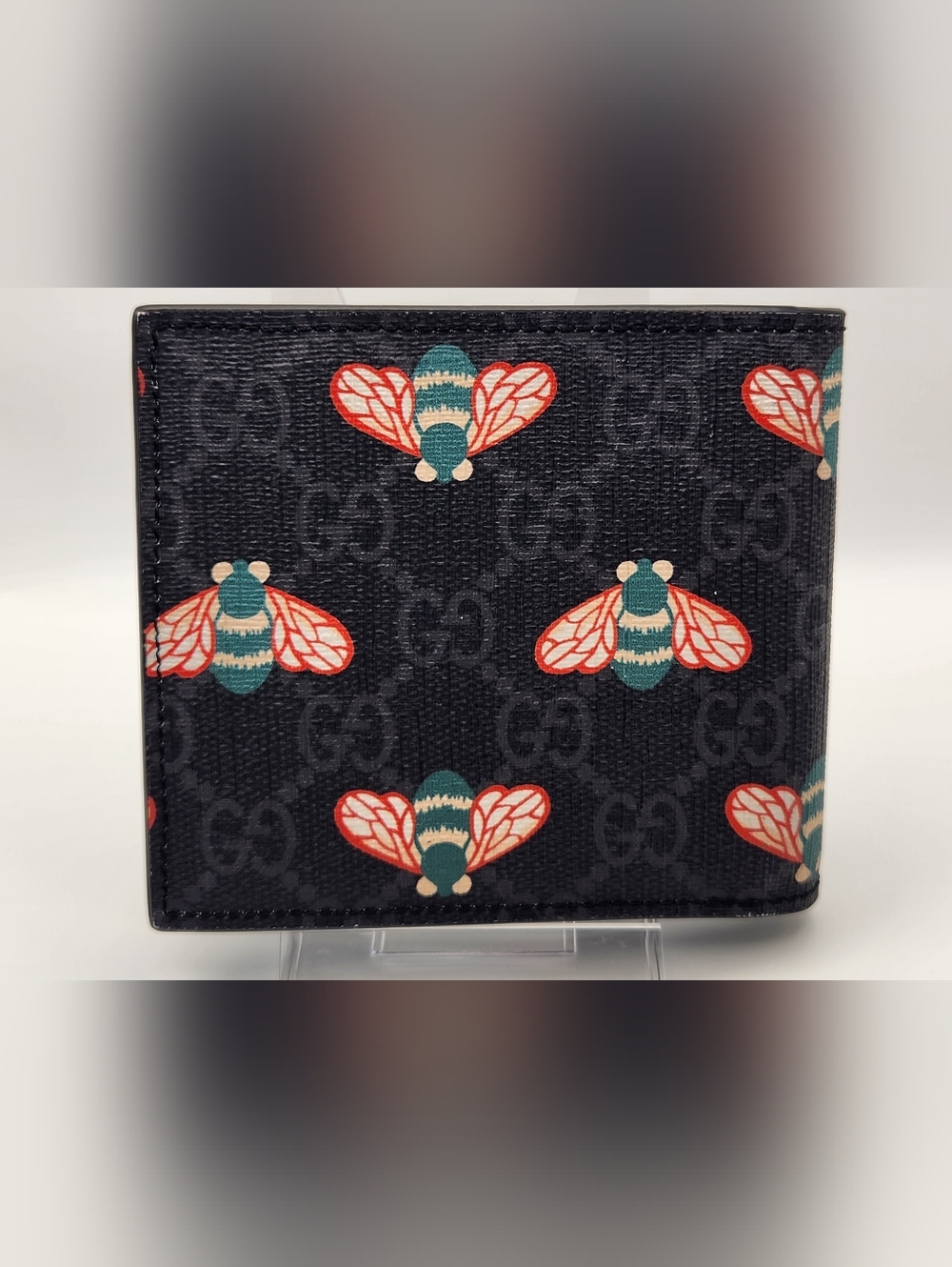 GUCCI Bestiary With Bee Print In Black Bifold Wallet - Picture 2 of 13